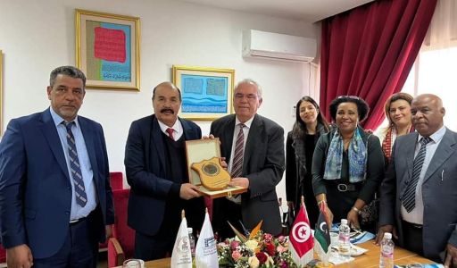 إجتماع بين جامعة ليبيا المفتوحة وكلية الطب بجامعة سوسة بجمهورية تونس الشقيقة لتنفيذ اتفاقية التعاون المشترك